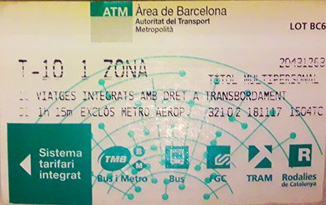 Tarjeta de metro Barcelona