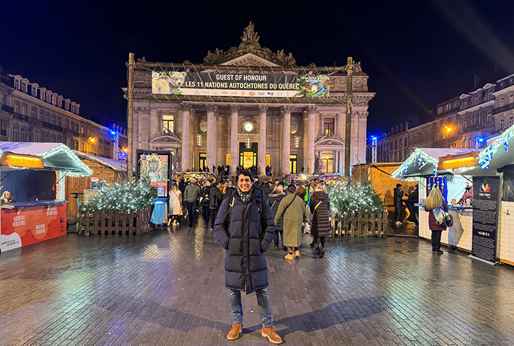 Mercado navideño de la Place de la Bourse de Bruselas