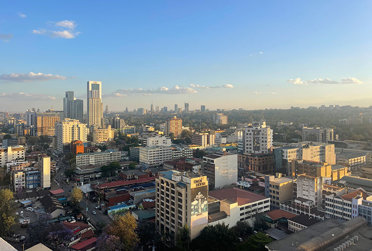 Vistas desde nuestro hotel de Nairobi