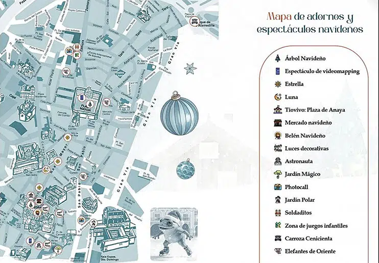 Mapa de Salamanca en Navidad 2025