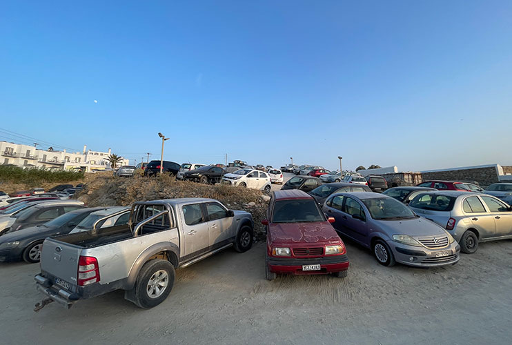 Aparcamiento en Mykonos