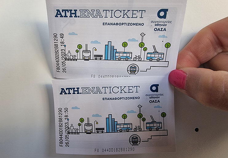Tarjeta de transporte en Atenas