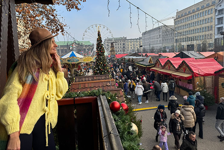 Mercado navideño de la Plaza de la Libertad de Poznan