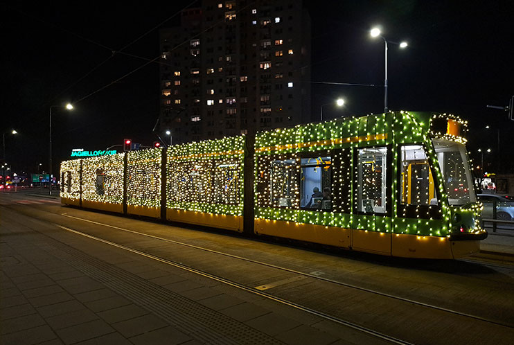 Tranvías navideños en Poznan