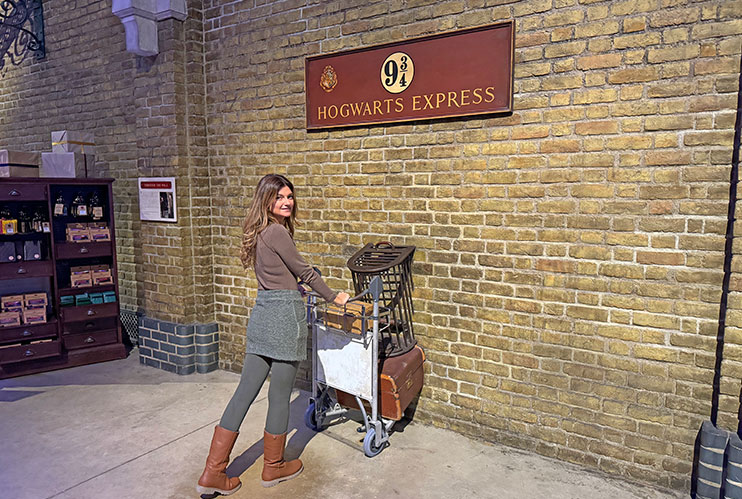Andén en los estudios Harry Potter en Londres