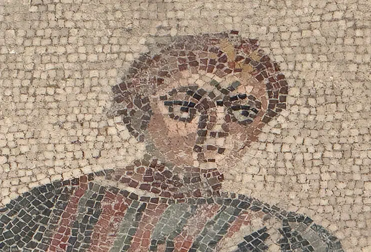 Detalle del mosaico de la villa romana del Casale
