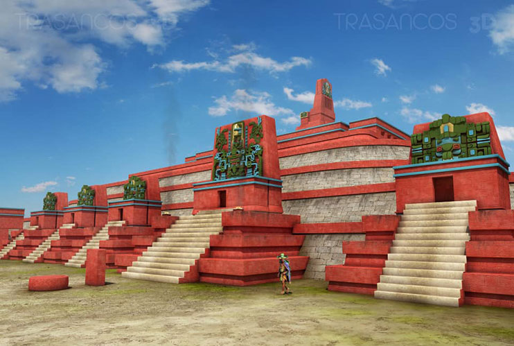 Recreación Acropolis Central Tikal: Fuente: Trasancos3D
