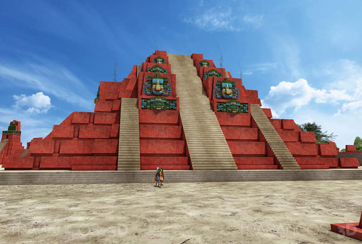 Recreación complejo Q. Tikal: Fuente: Trasancos3D