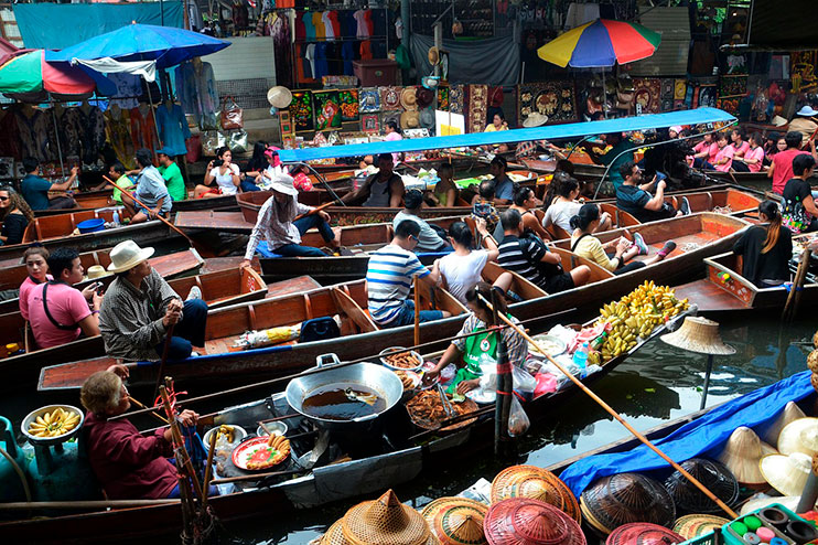 Los mejores mercados flotantes de Bangkok