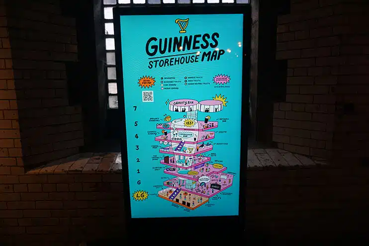 Plano de la Guinness Storehouse en Dublín