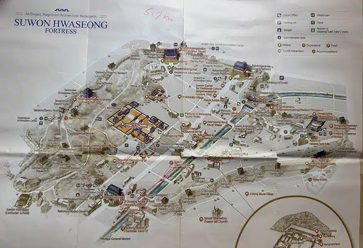 Mapa de la fortaleza de Suwon
