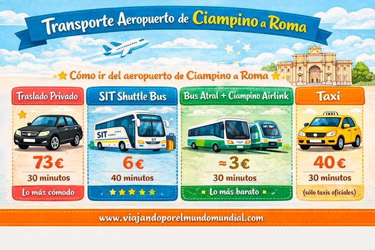 Como ir del aeropuerto de Ciampino a Roma