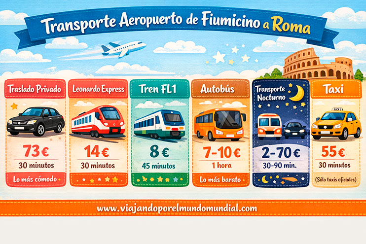 Cómo ir del aeropuerto de Fiumicino a Roma